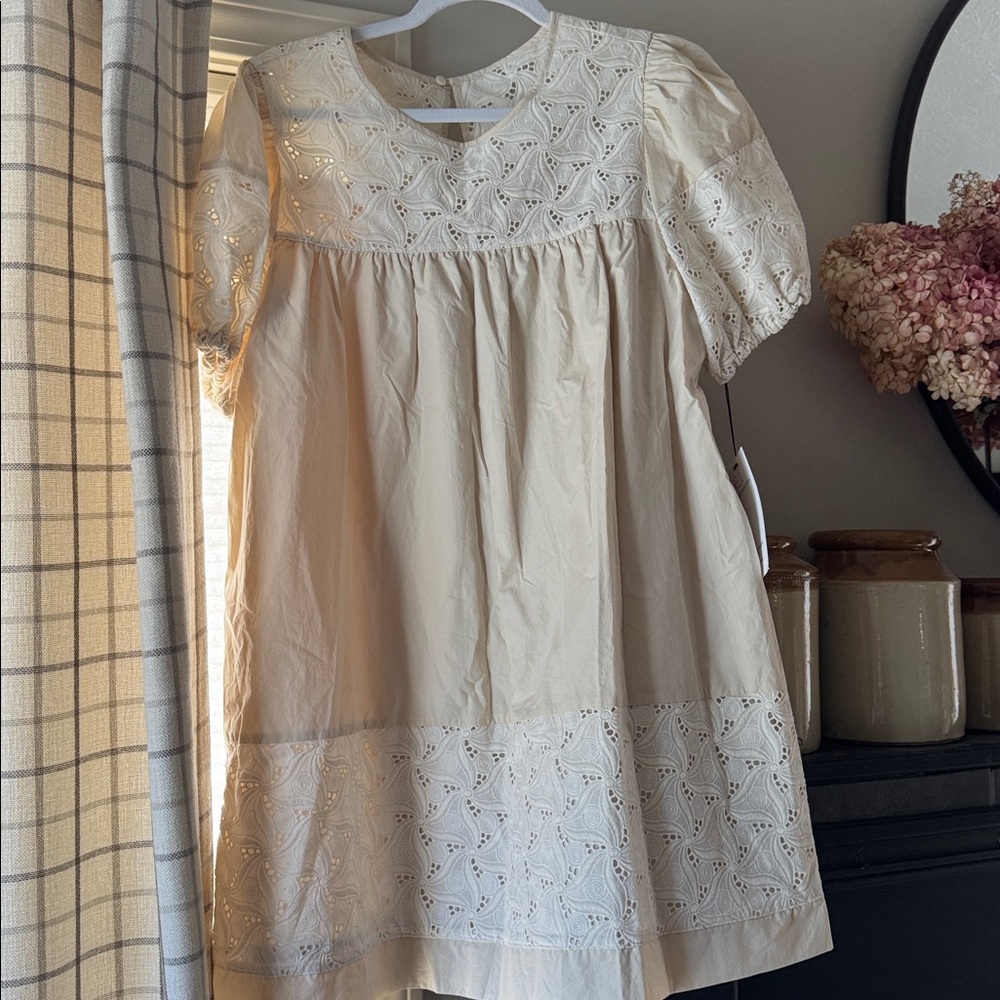 WConcept Cotton Swing Dress with Puff Sleeves